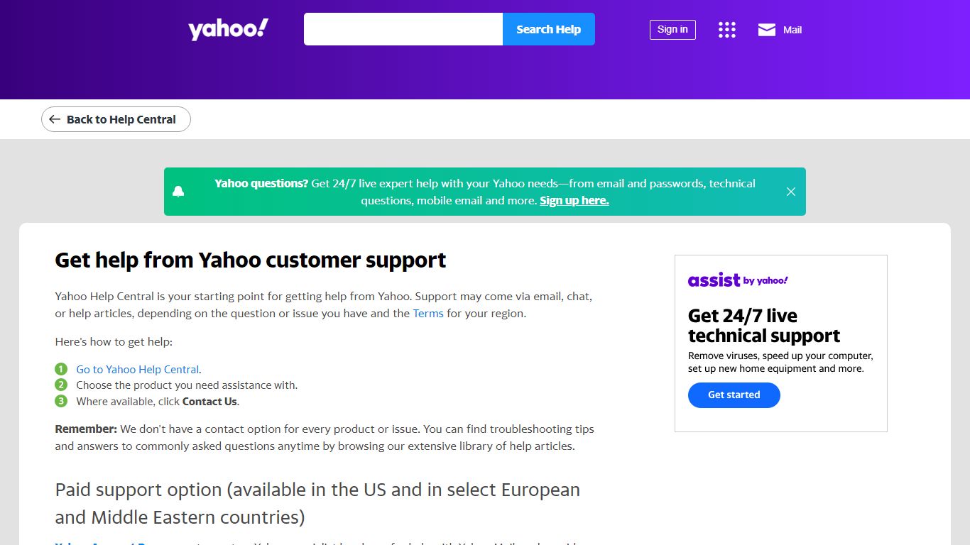 Get help from Yahoo customer support | Yahoo Help - SLN6349