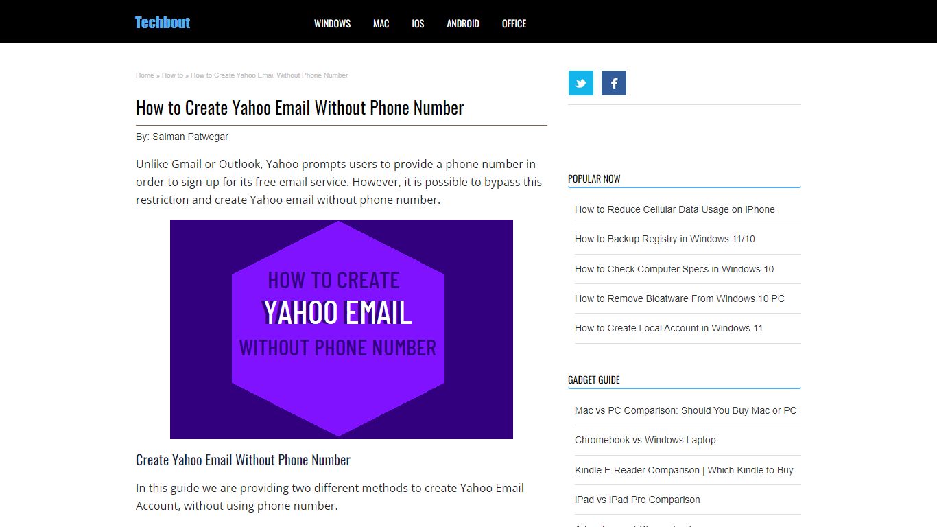 How to Create Yahoo Email Without Phone Number - Techbout